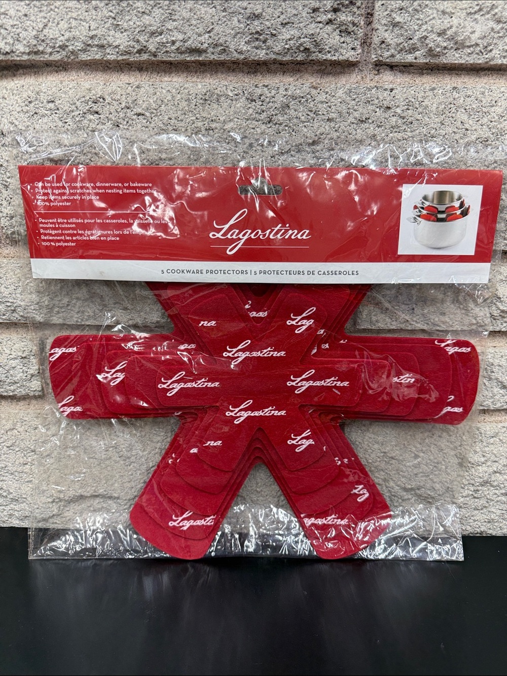 LAGOS Red Star-Shaped Cookware Protectors - Set of 5